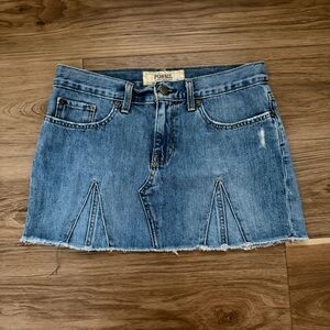 Vintage Y2K Fossil Denim Cutoff Mini Skirt Sz 6 Orlena